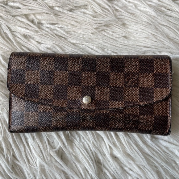 Louis Vuitton Brown Damier Ebene Emilie Continental Wallet Snap Closure 2013 OS - Picture 1 of 12